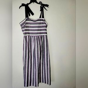 Ashley Stewart Striped Linen Dress